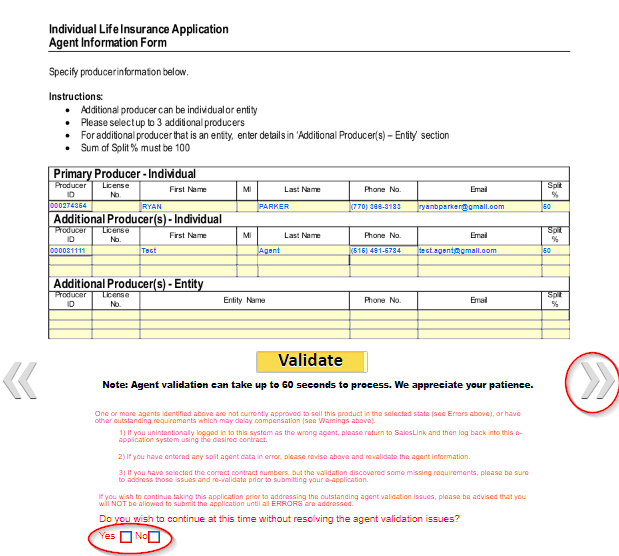 Checkbox option to continue without resolving validation